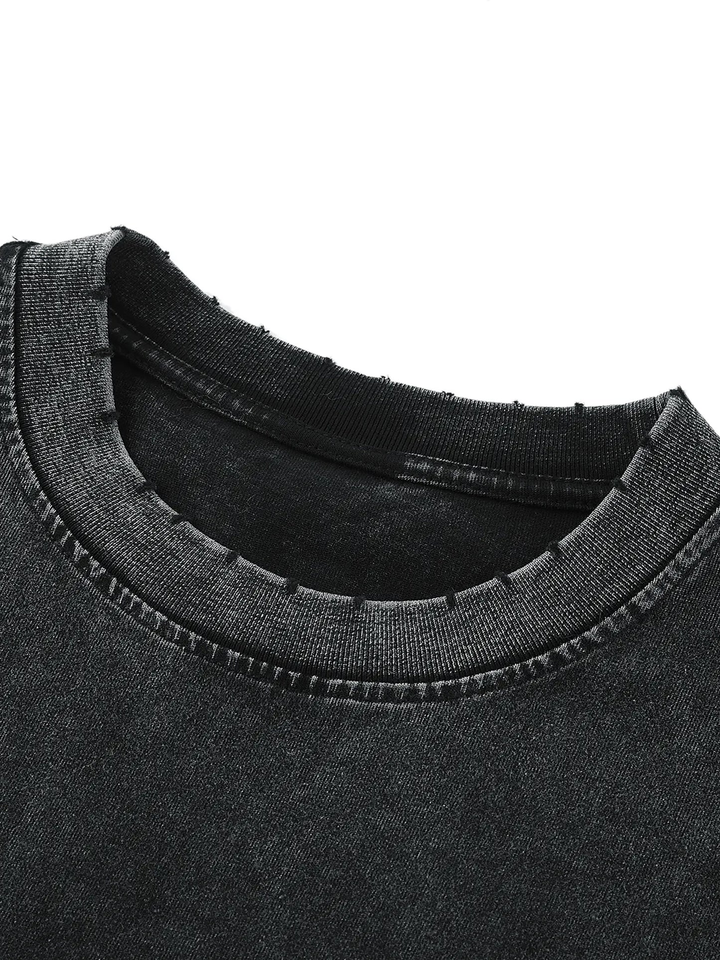 GrowBro Snow Washed Frayed Hem Tank Top Men's Gymwear 100% Cotton